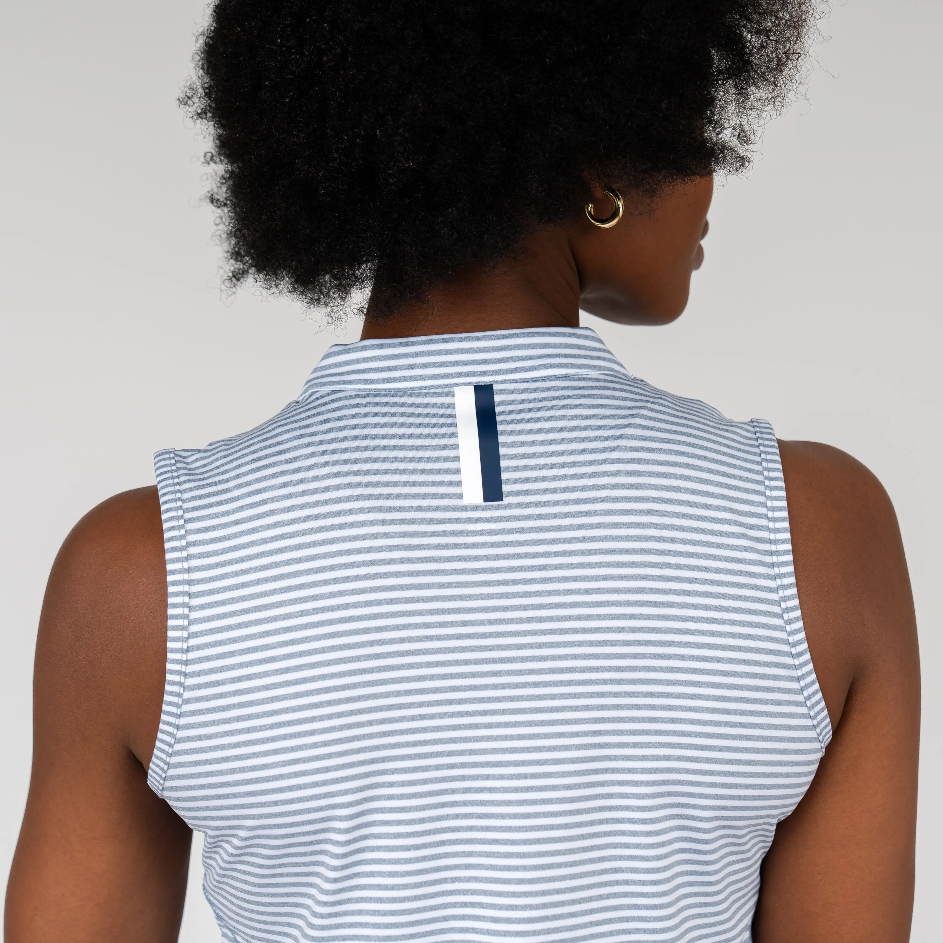 Barts Heather Stripe Sleeveless Zip | The Barts Heather Stripe - Storm Blue/White
