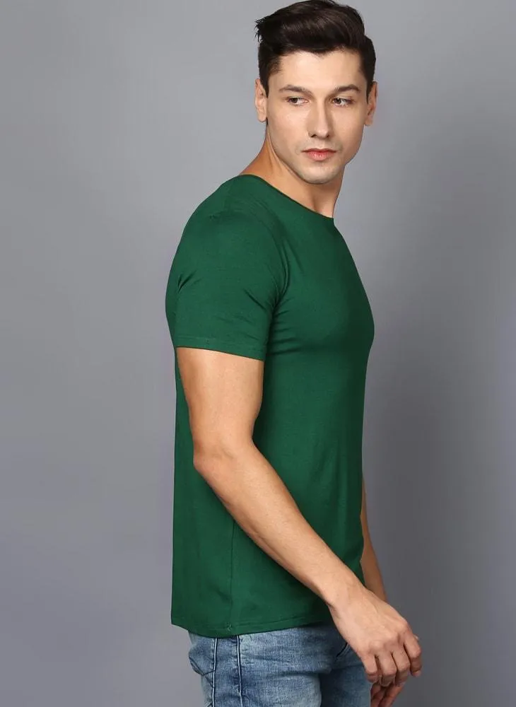 Basic Green Rib Knit T-Shirt