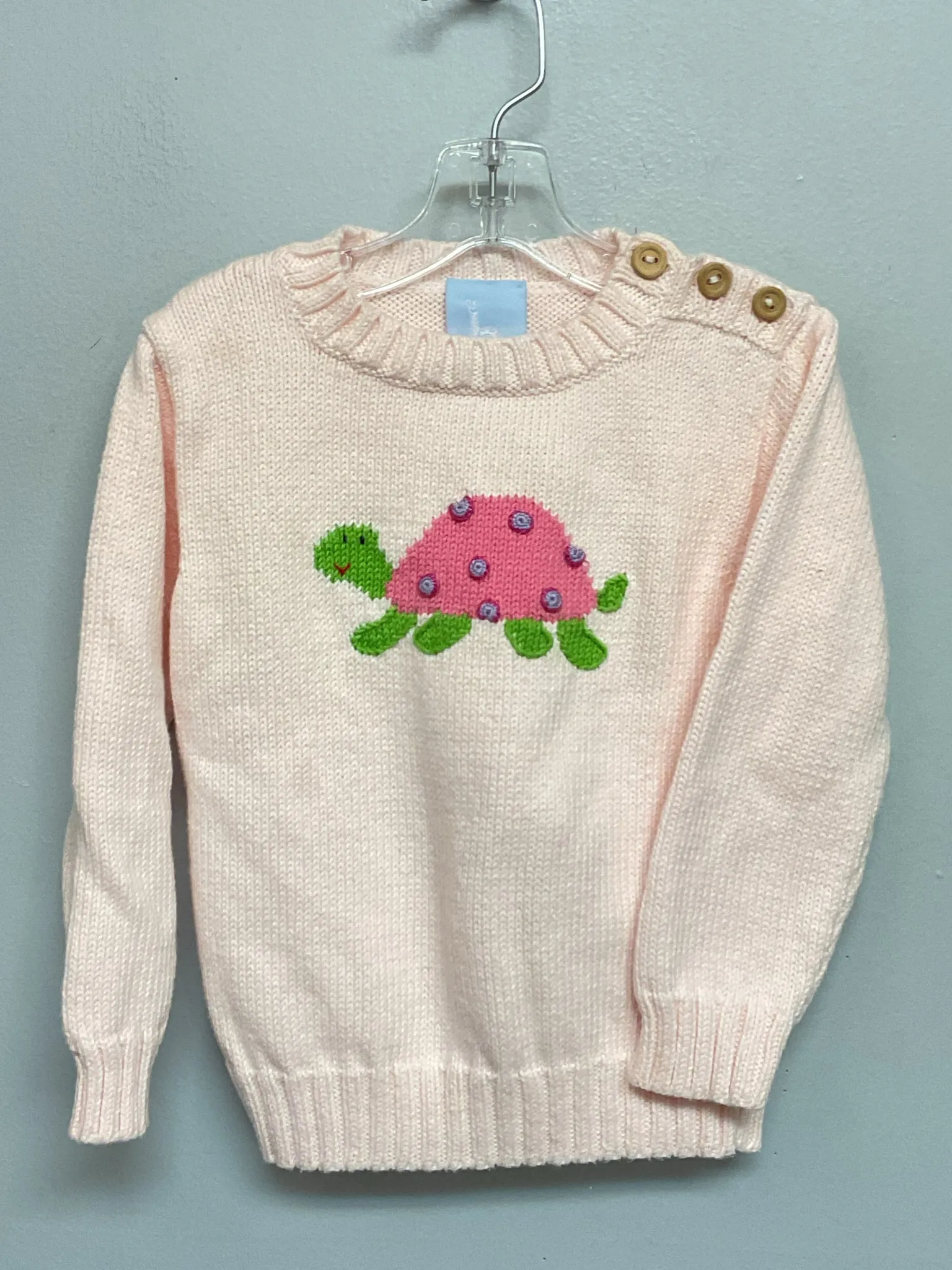 Bella Bliss Size 18M Pink Turtles Cotton Infant Girls Sweaters & Vests
