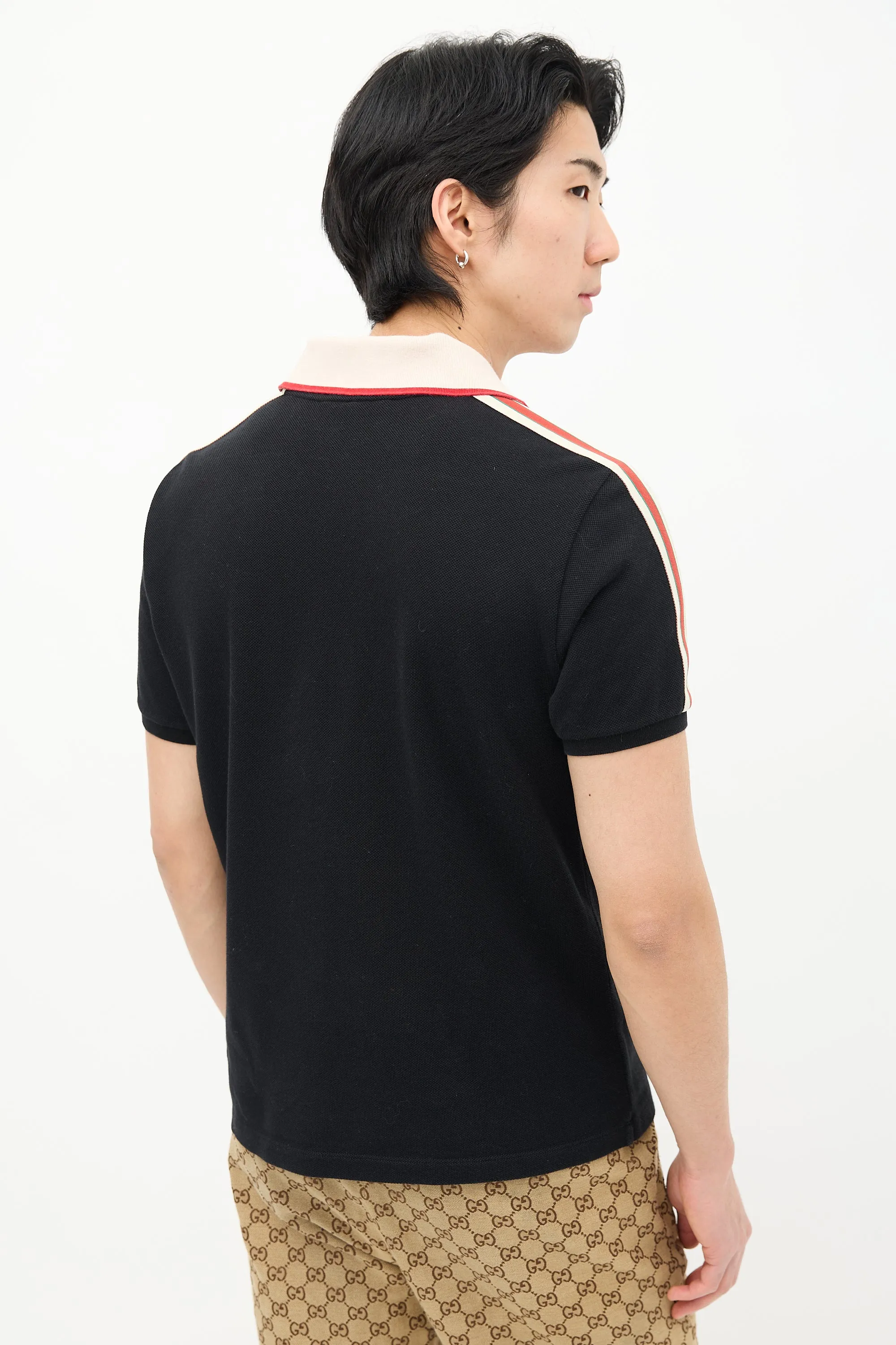 Black & Cream Web Logo Polo