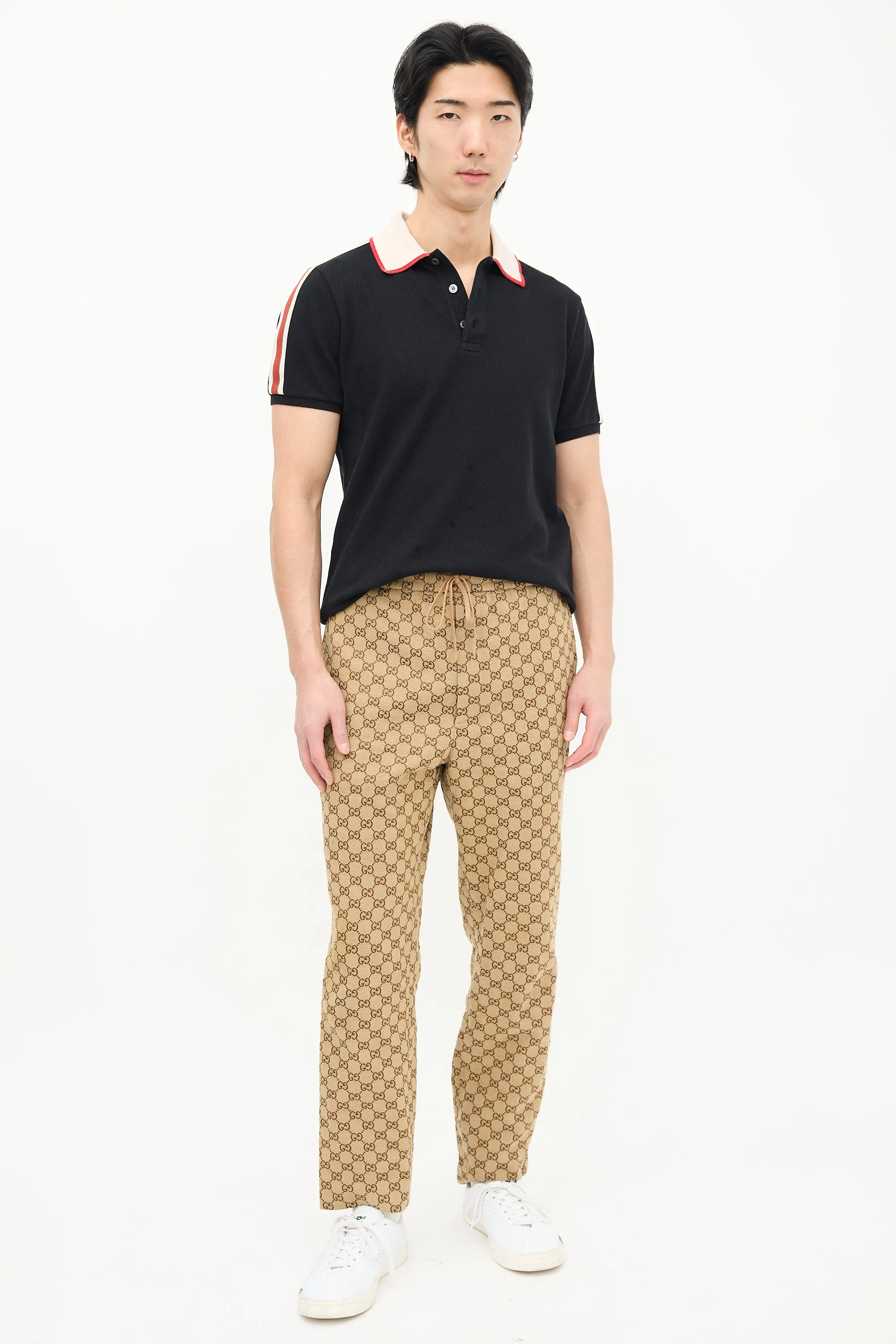 Black & Cream Web Logo Polo