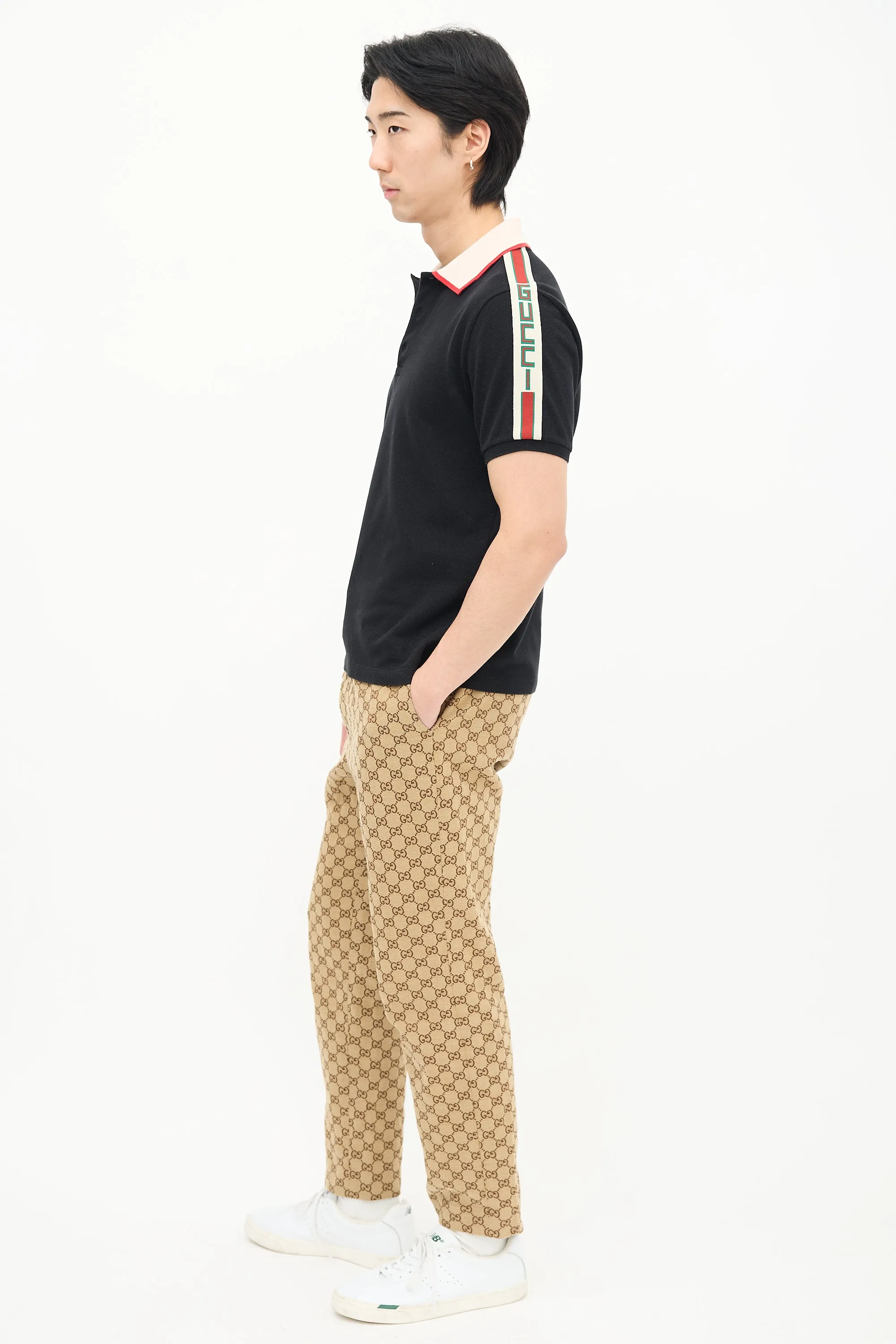 Black & Cream Web Logo Polo