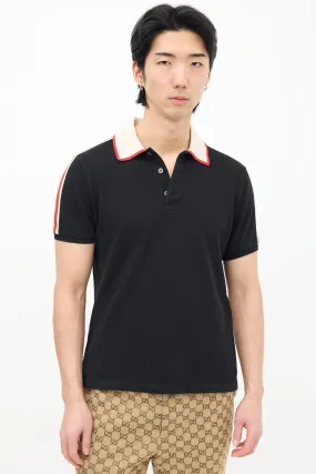 Black & Cream Web Logo Polo