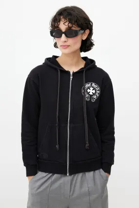 Black & White Logo Zip Up Hoodie