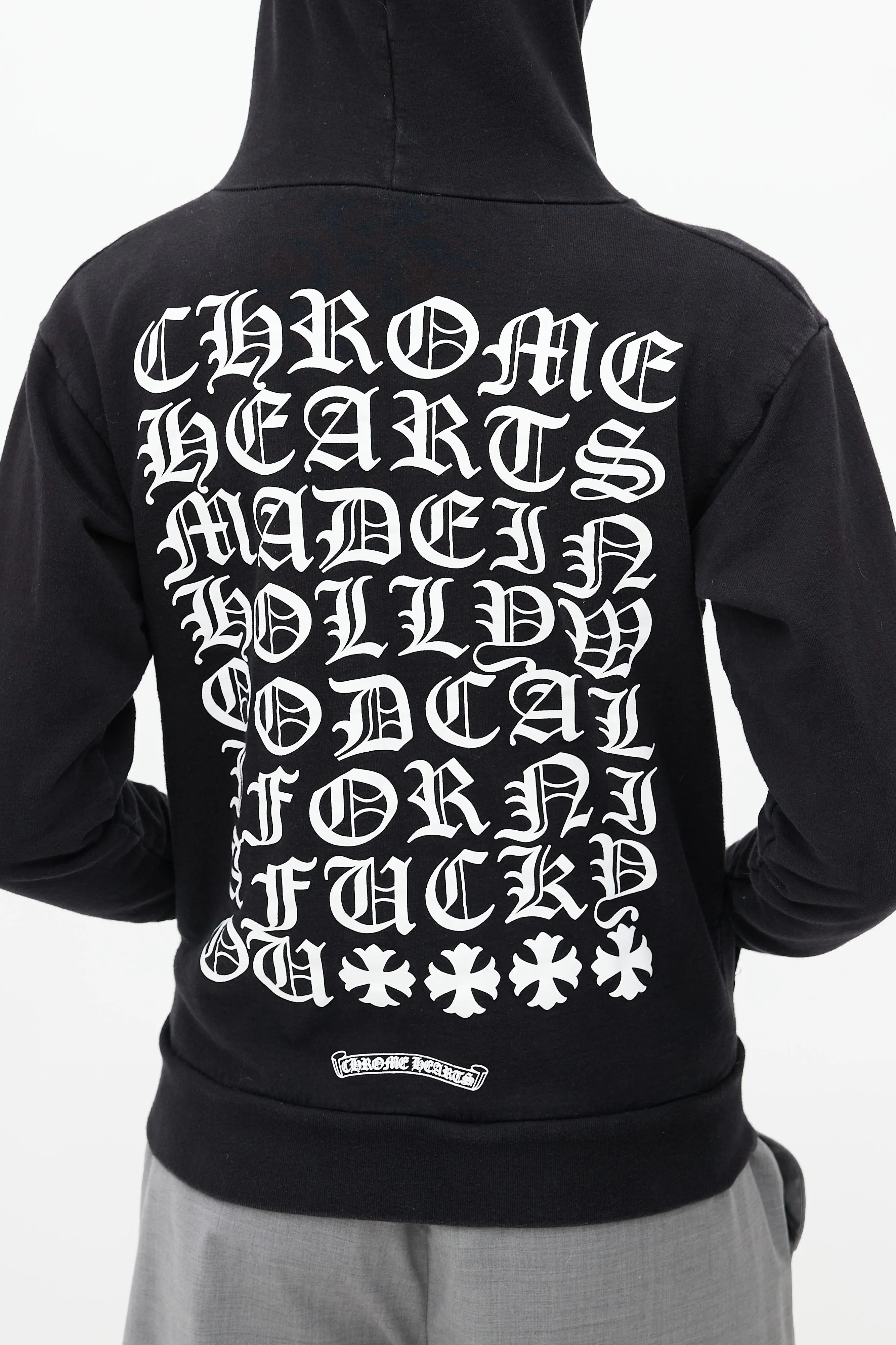 Black & White Logo Zip Up Hoodie