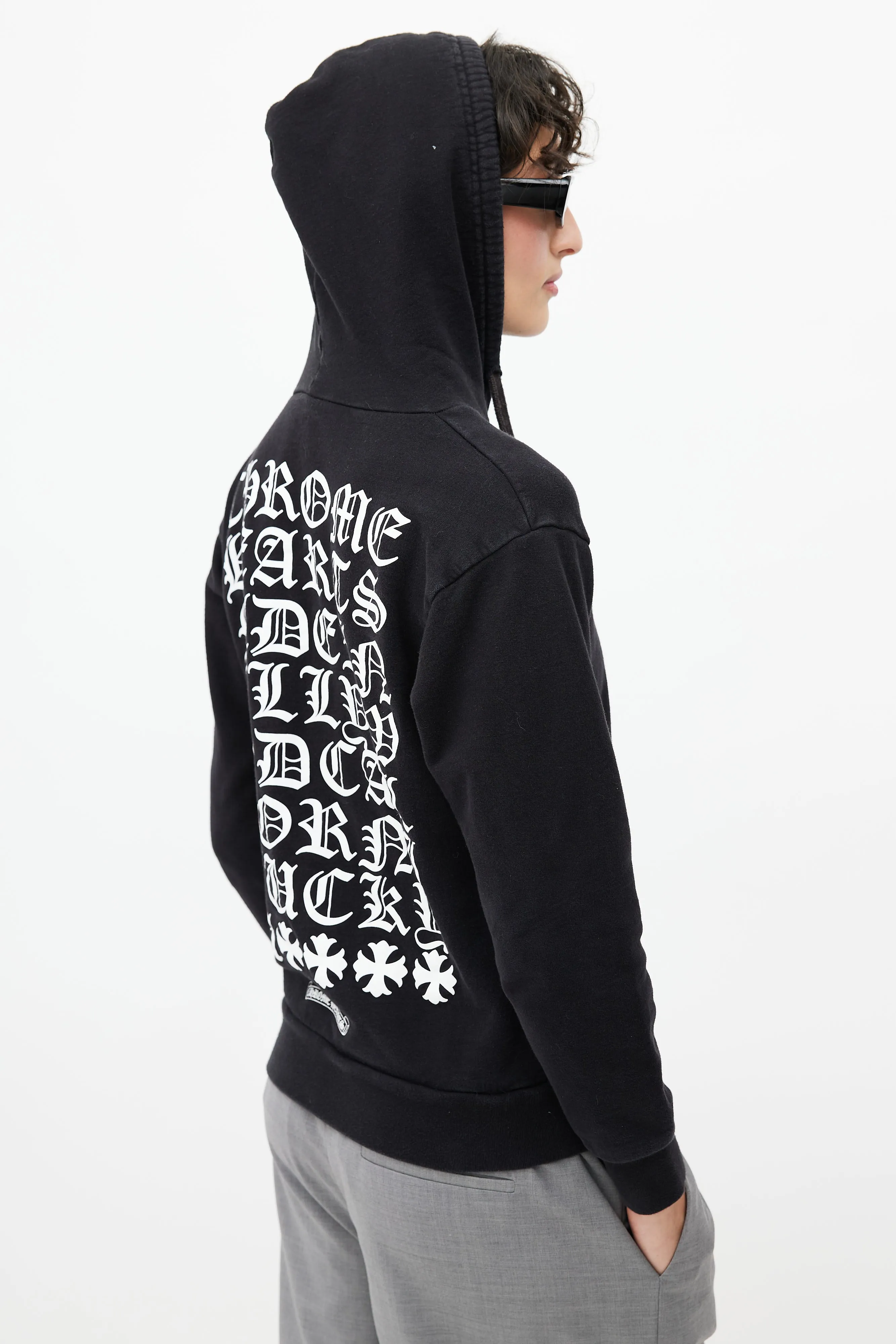 Black & White Logo Zip Up Hoodie