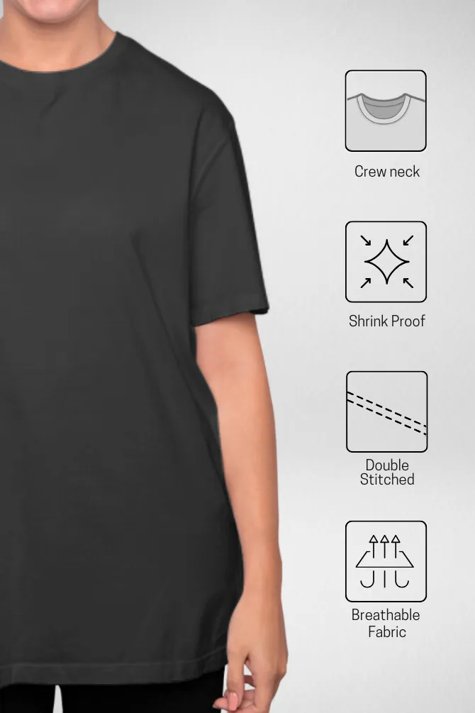Black and Lavender Oversized T-Shirts Combo for Women