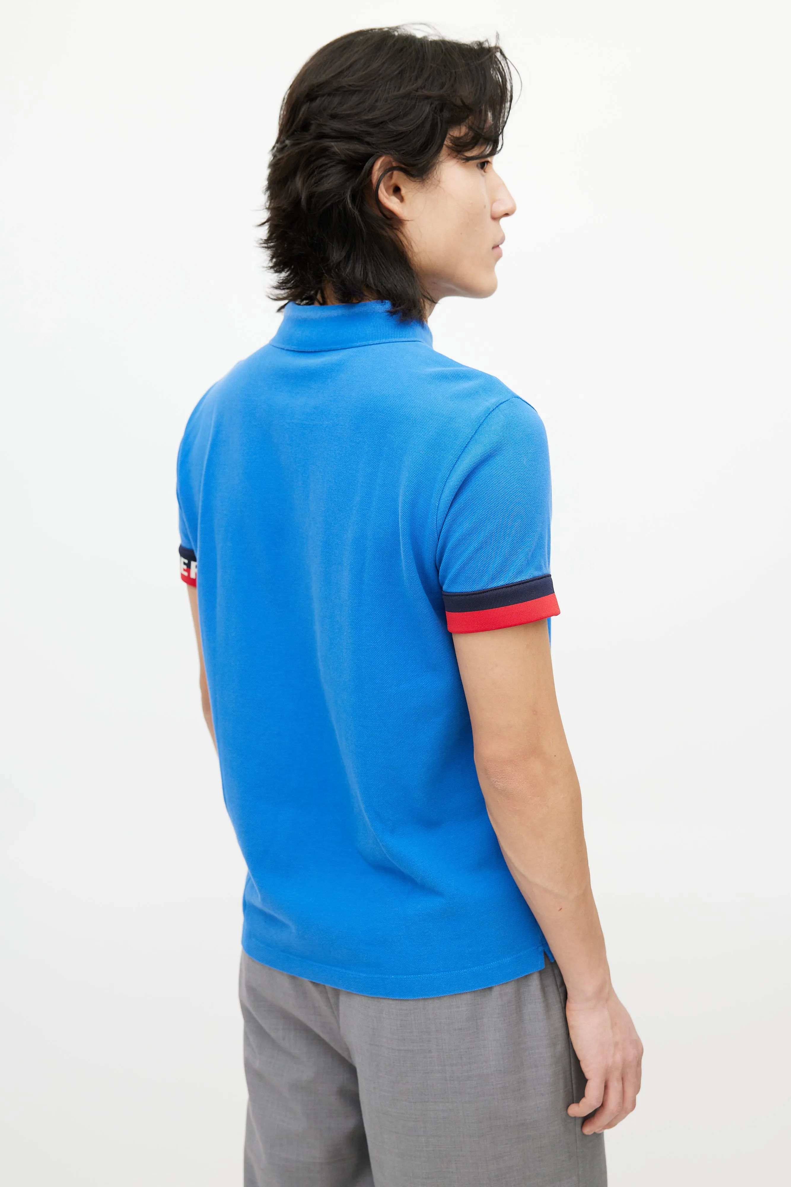 Blue & Multicolour Striped Polo