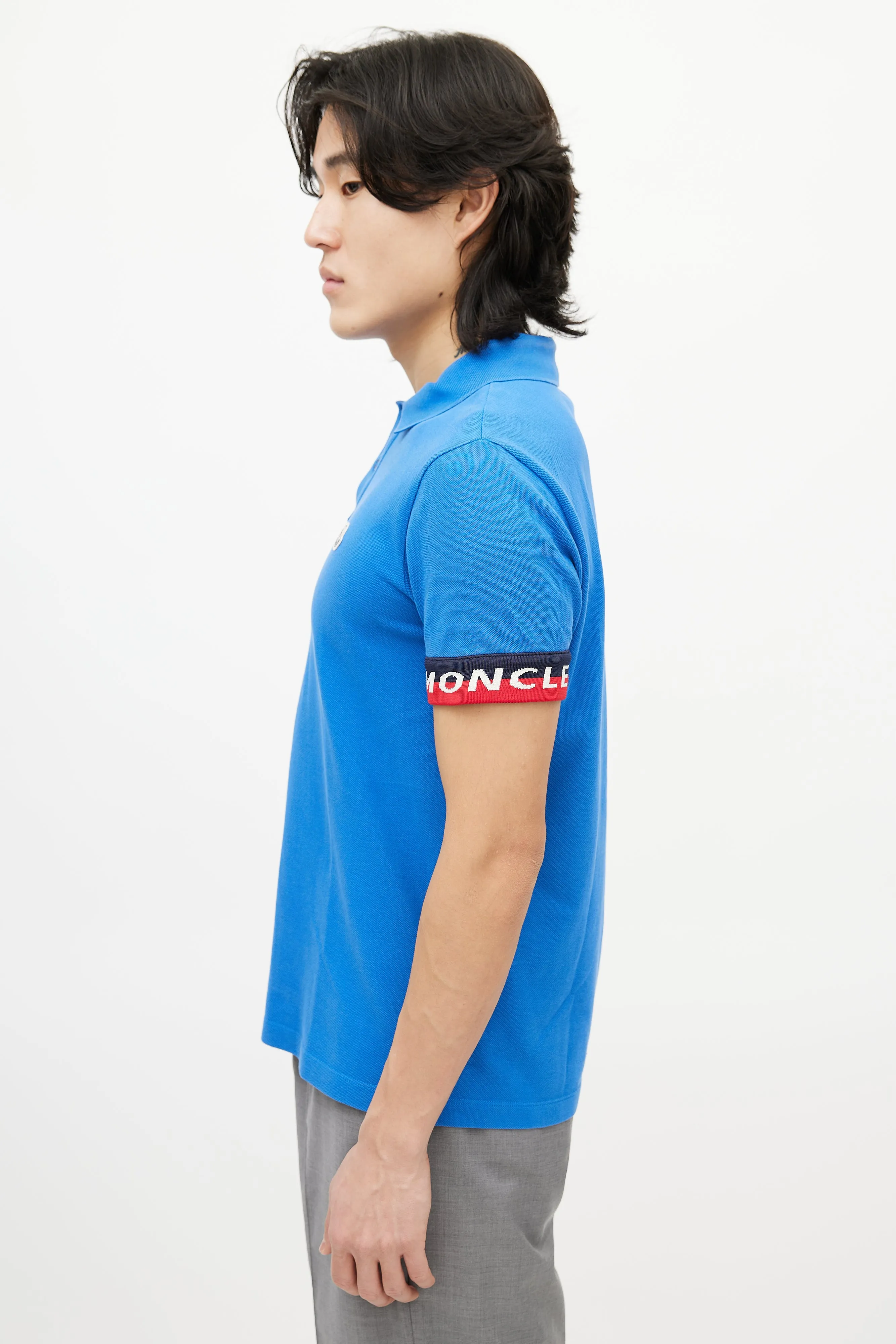 Blue & Multicolour Striped Polo