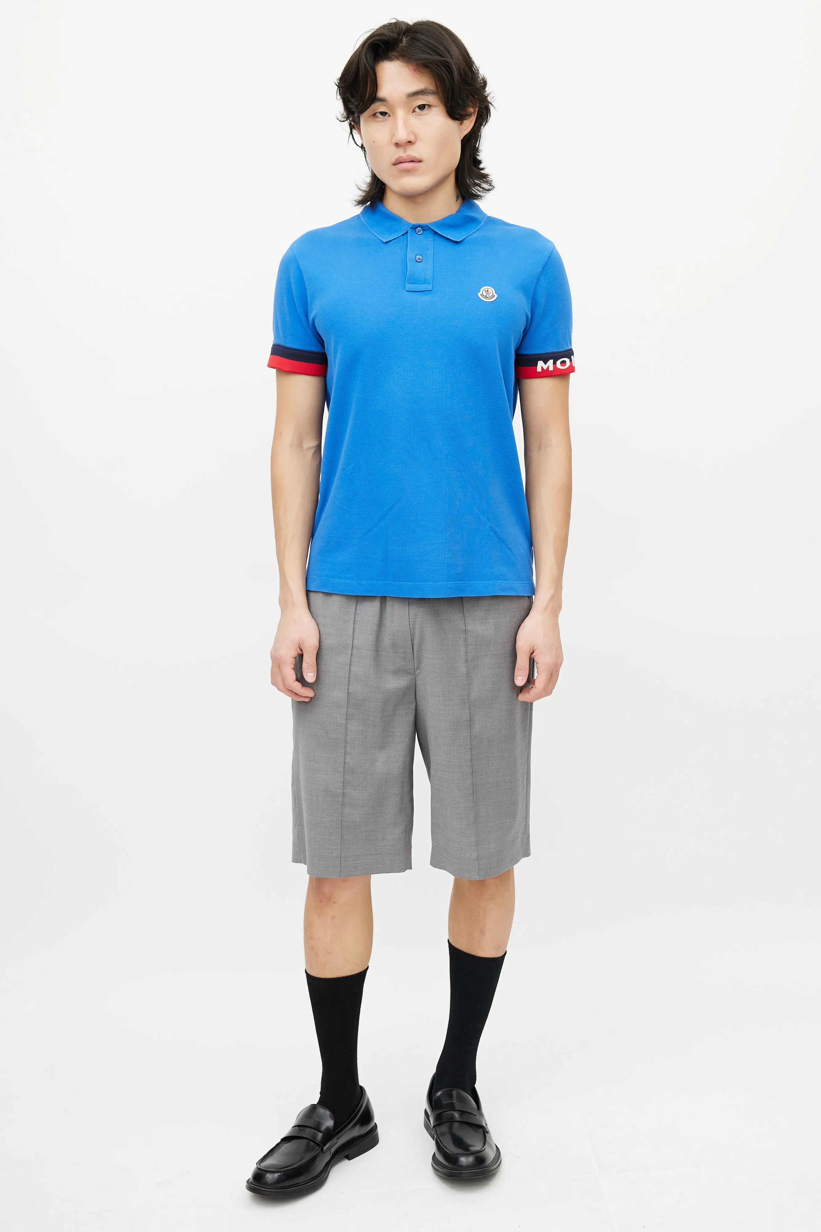 Blue & Multicolour Striped Polo