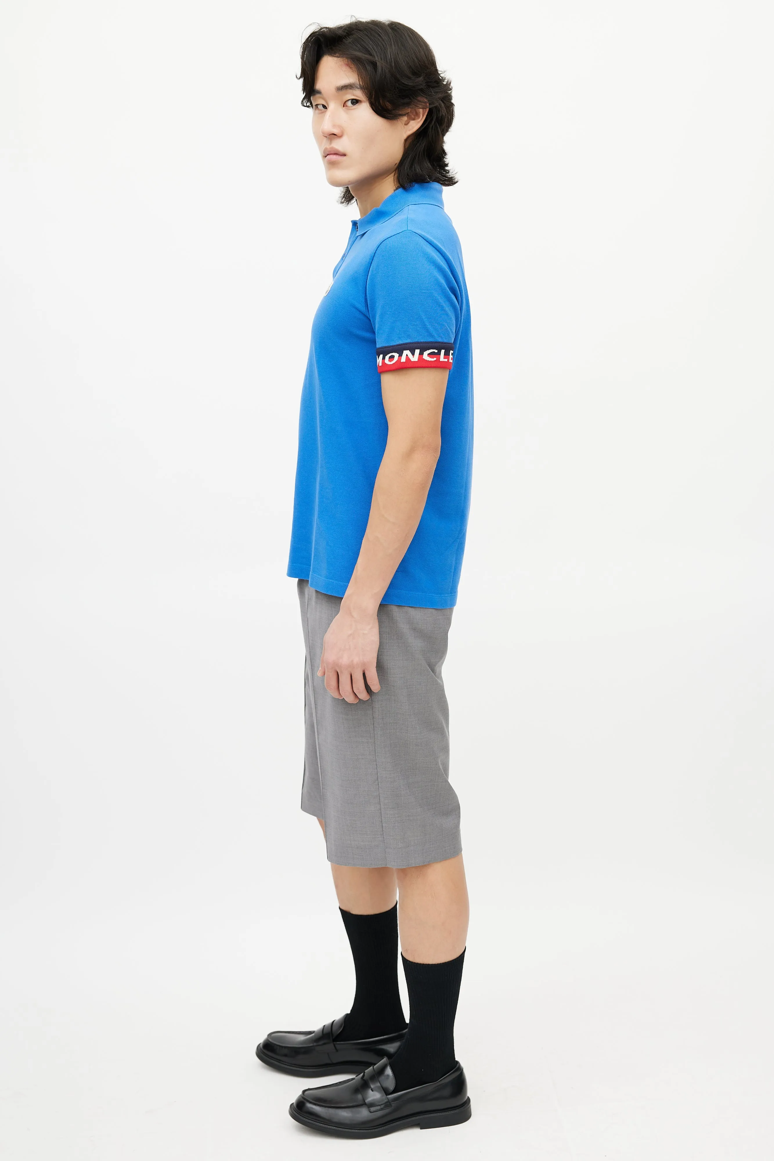 Blue & Multicolour Striped Polo