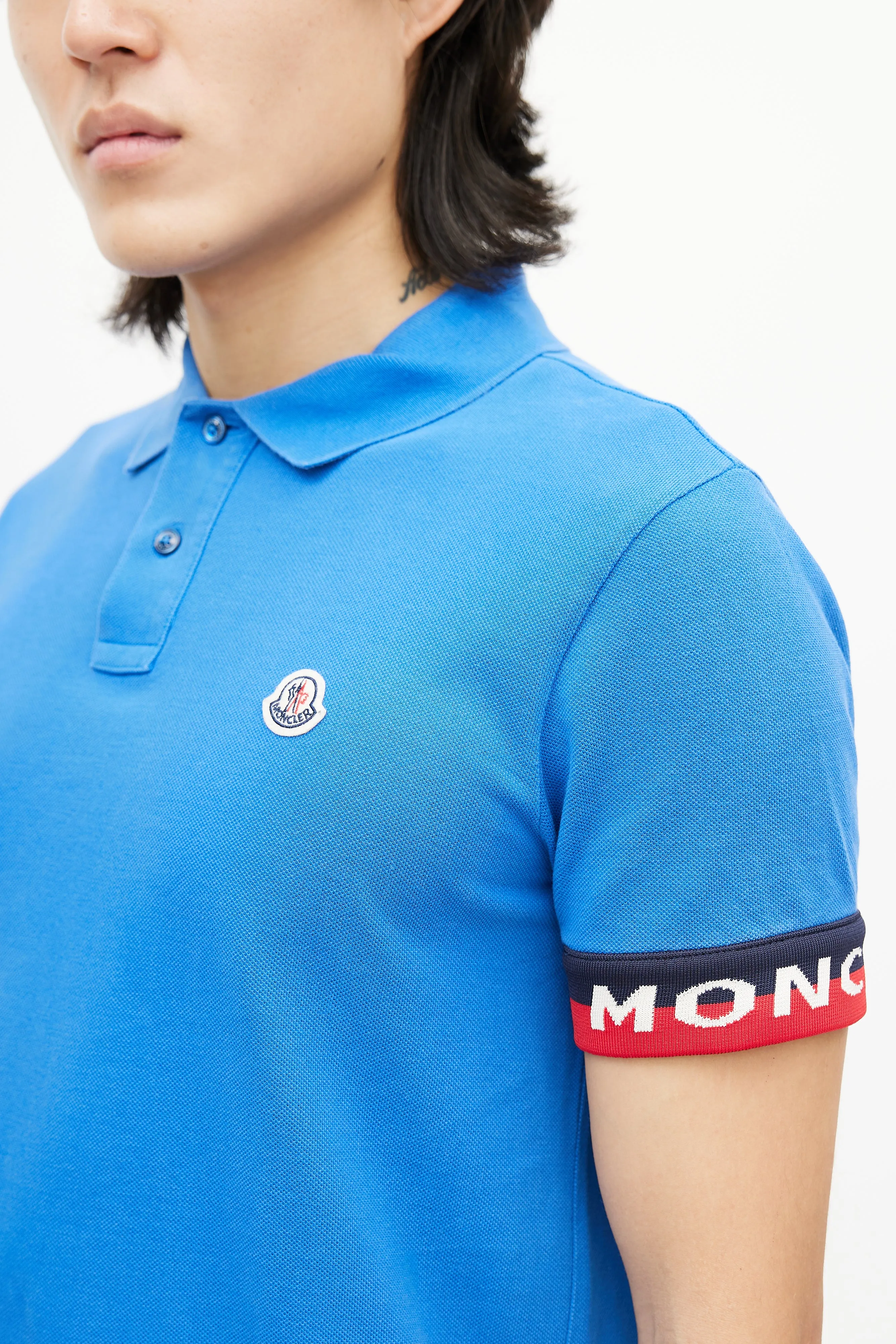 Blue & Multicolour Striped Polo
