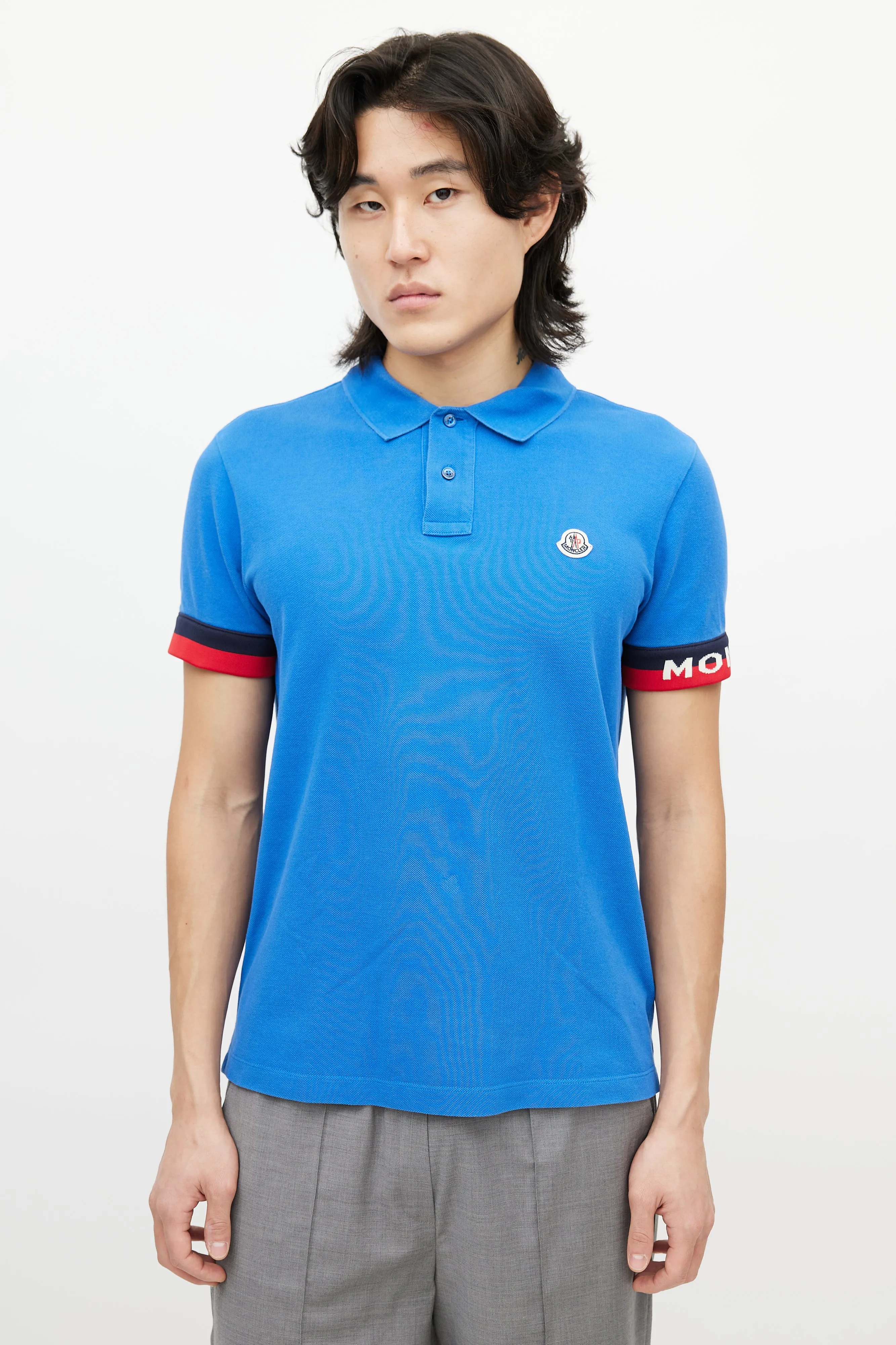 Blue & Multicolour Striped Polo
