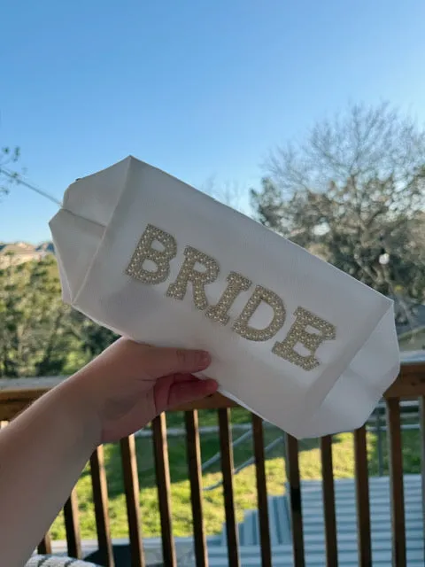 Bride Pearl Patch Zip Up Pouch