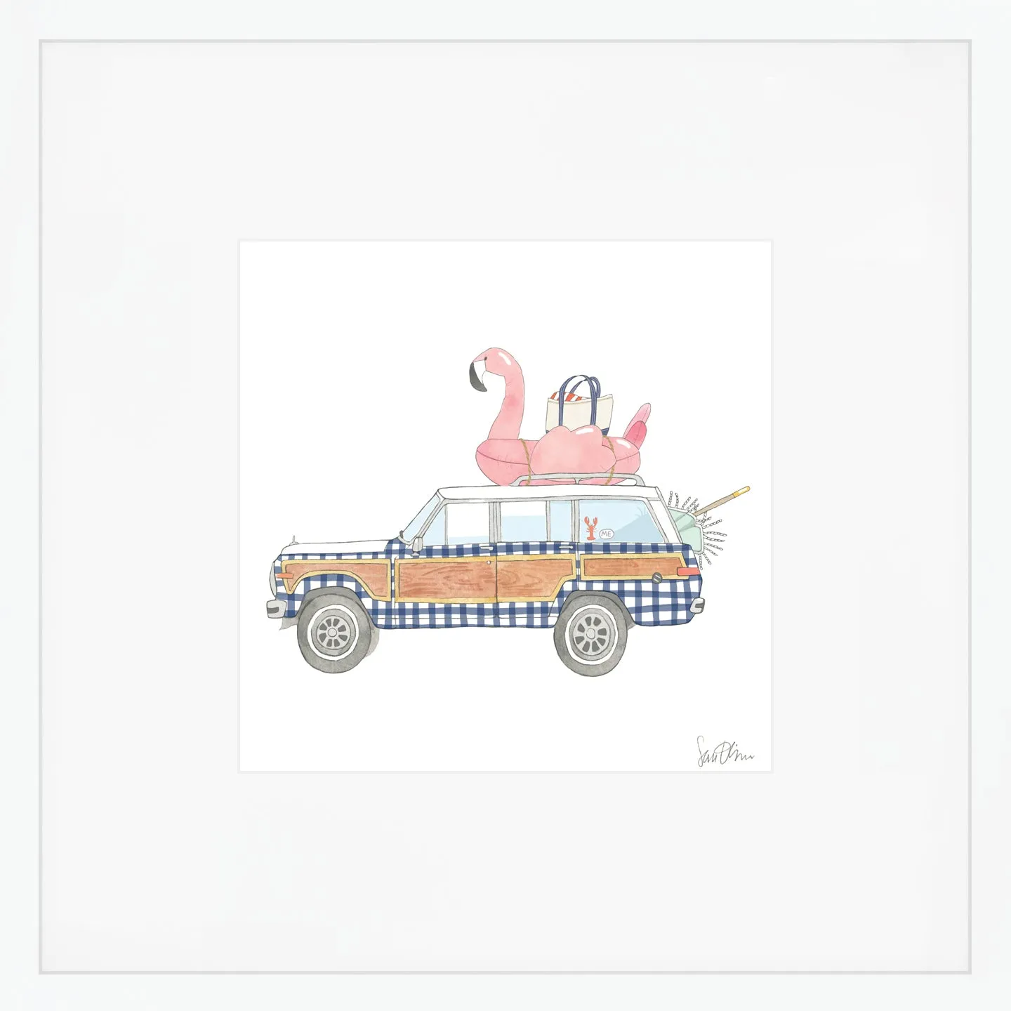 Checked Wagon Art Print