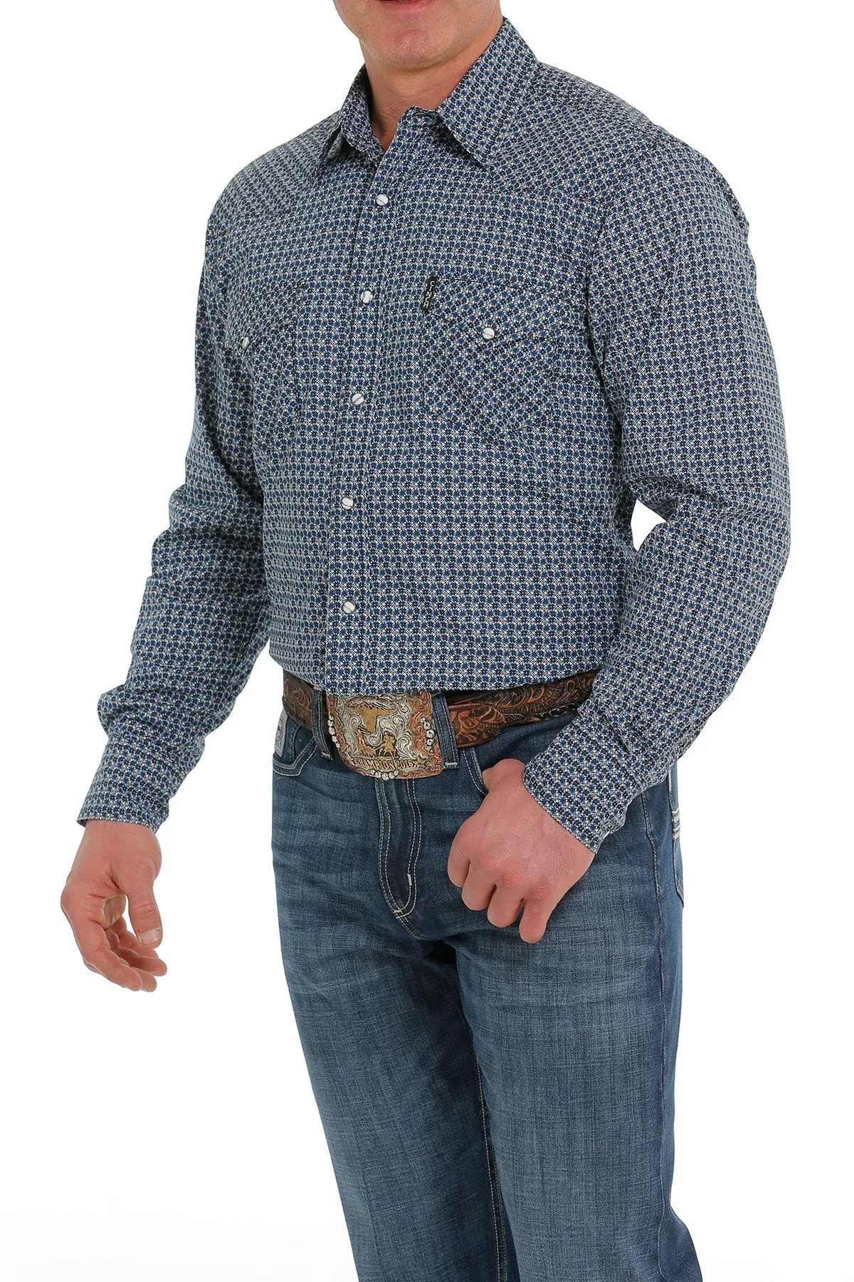 Cinch | Navy/Multi Modern Fit Print LS Shirt