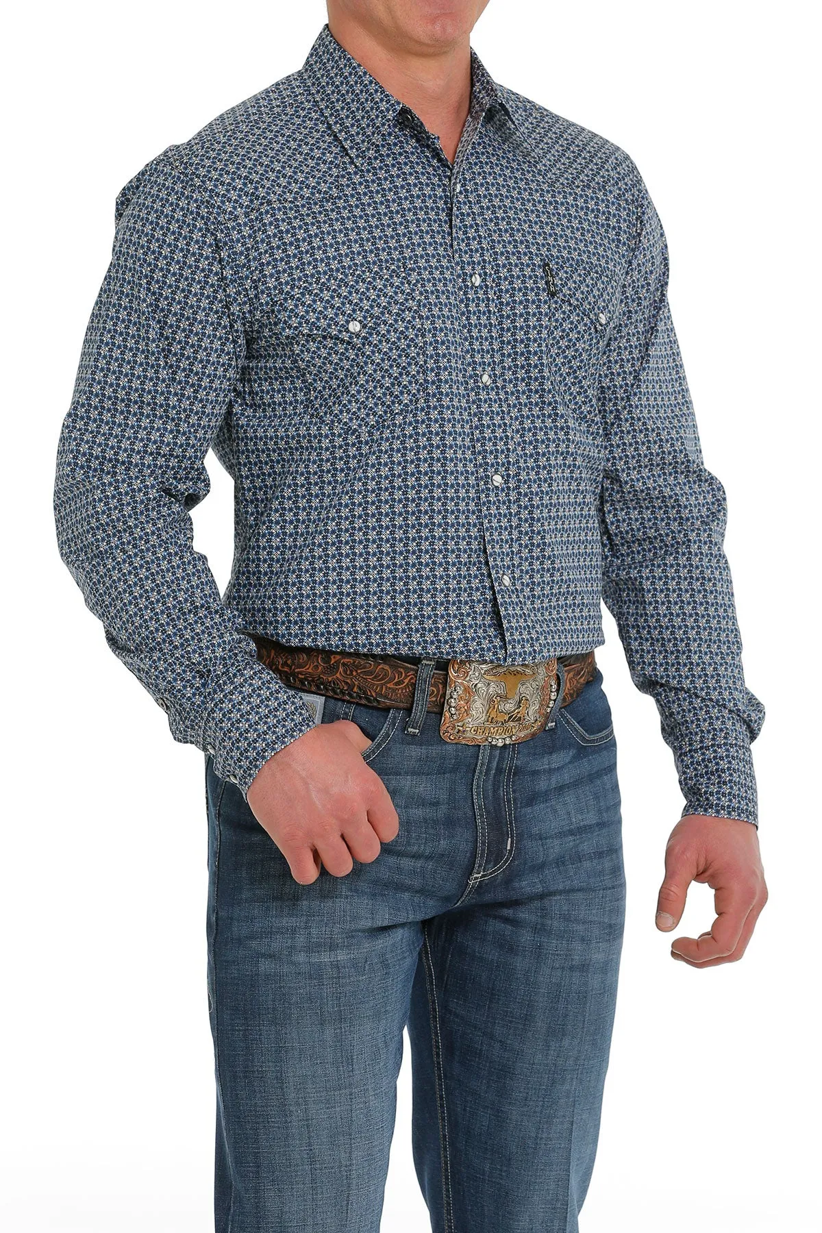 Cinch | Navy/Multi Modern Fit Print LS Shirt