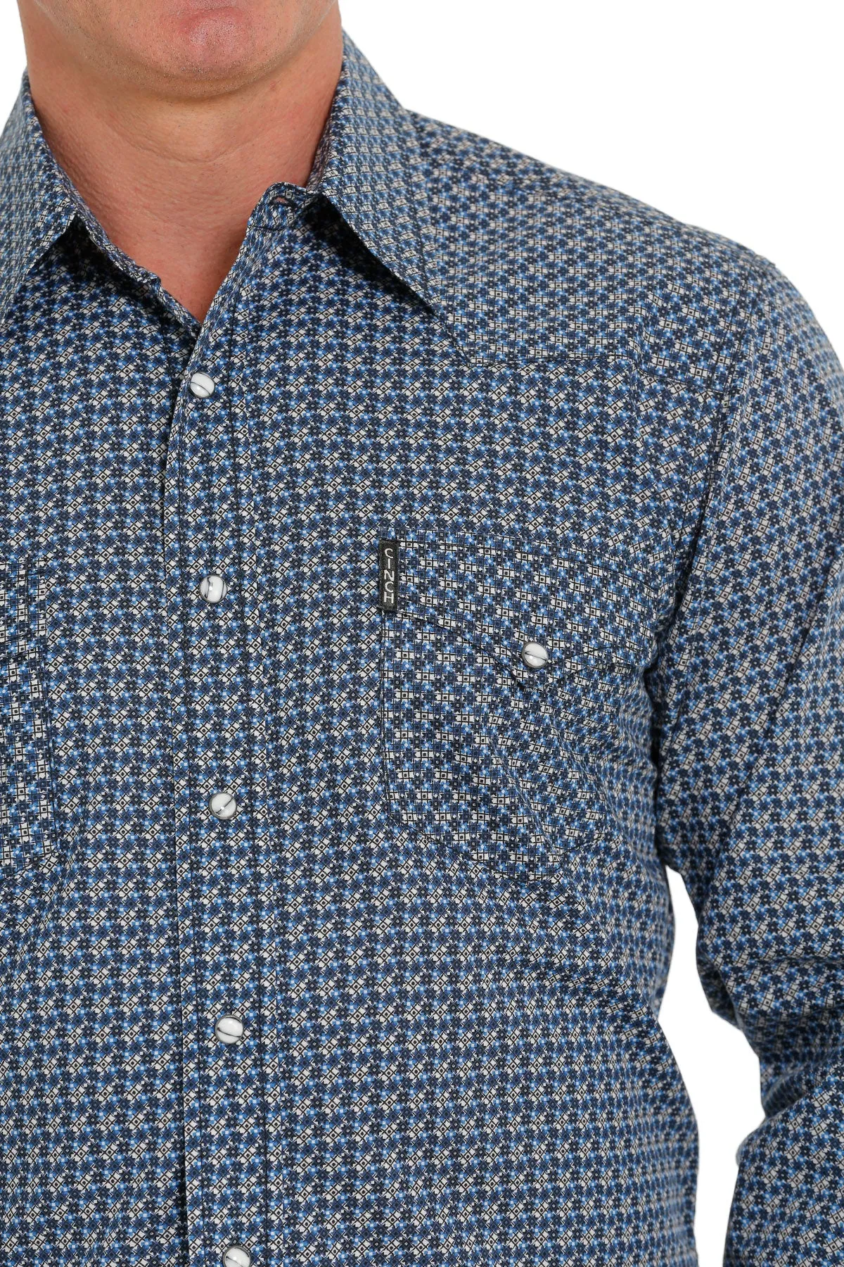 Cinch | Navy/Multi Modern Fit Print LS Shirt