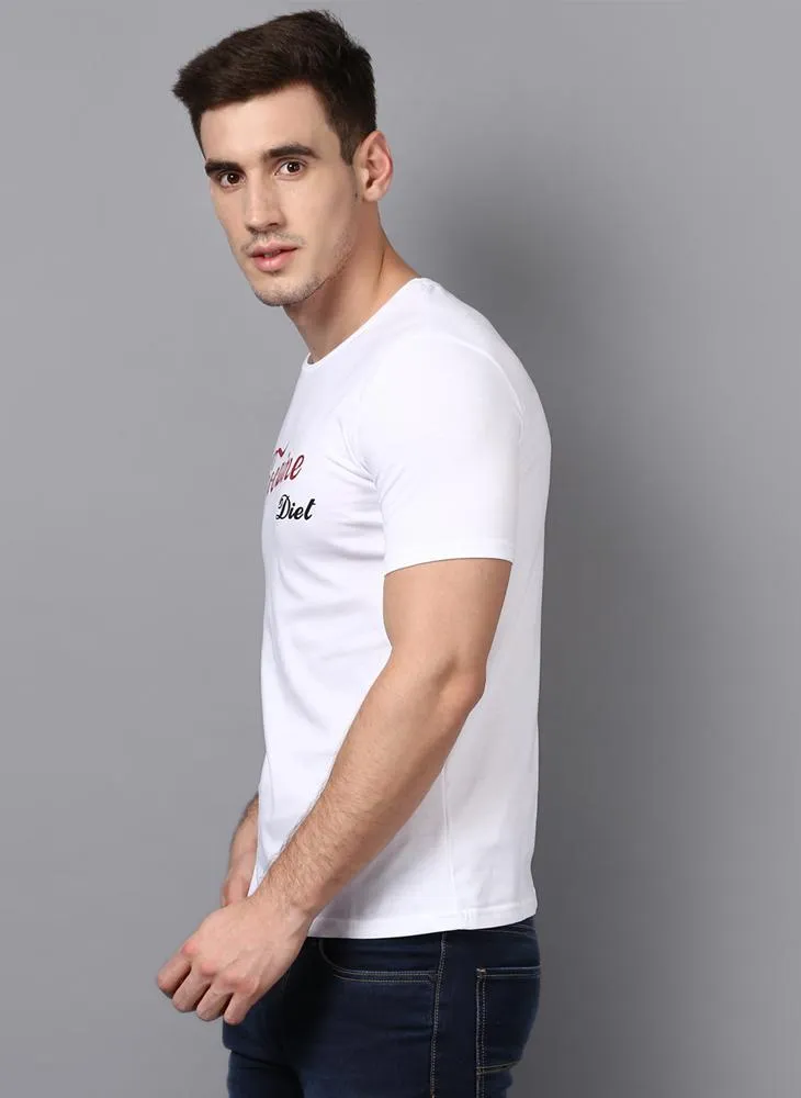 'COCAINE DIET' Printed Basic White T-Shirt