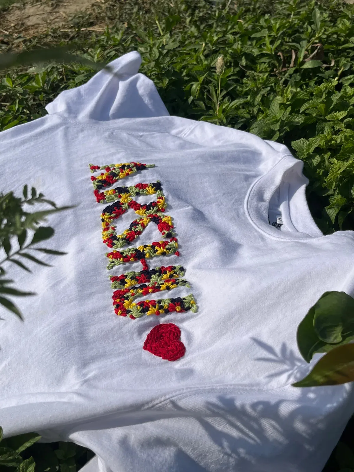 Custom Name Hand Embroidery Oversized T-shirt (Unisex)