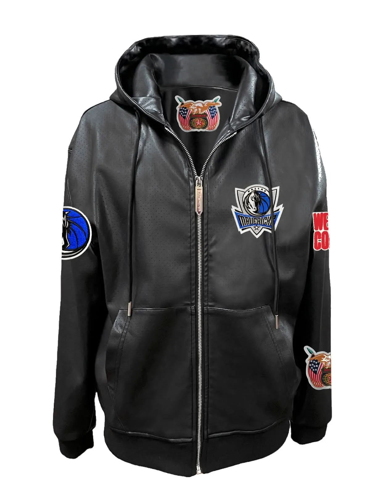 DALLAS MAVERICKS LIGHTWEIGHT VEGAN ZIP-UP HOODED JACKET