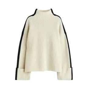 Female Fashion Oversized Striped Sweater