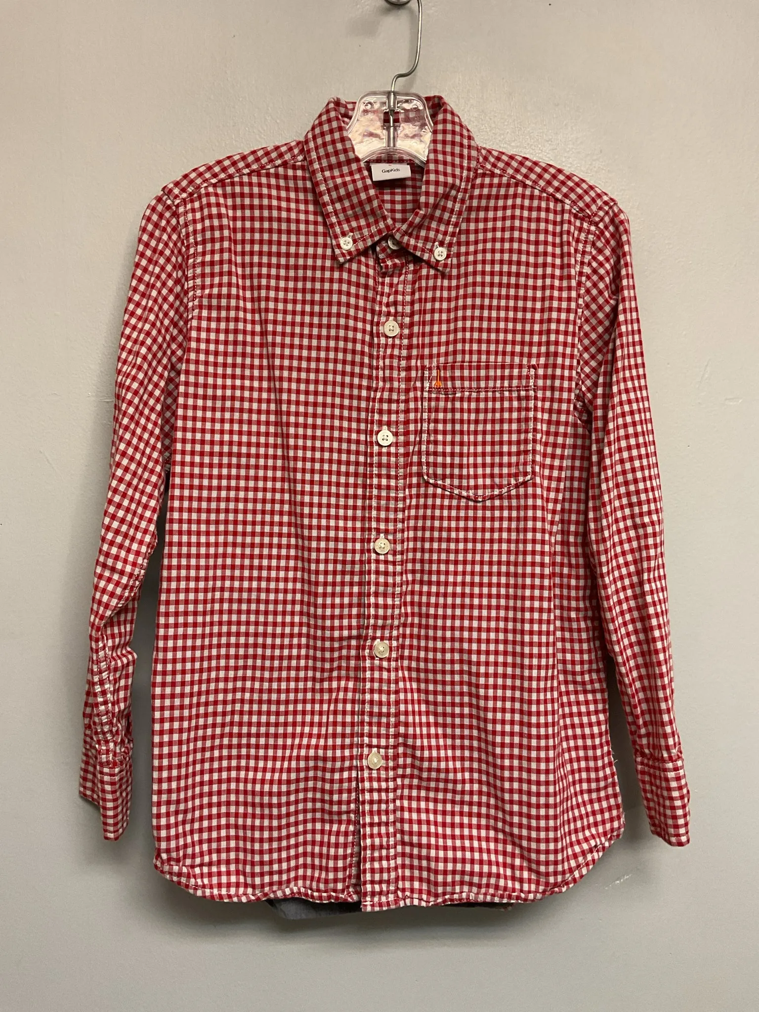 Gap Size 8 Red & white Gingham Cotton Big Boys Shirts & Polos
