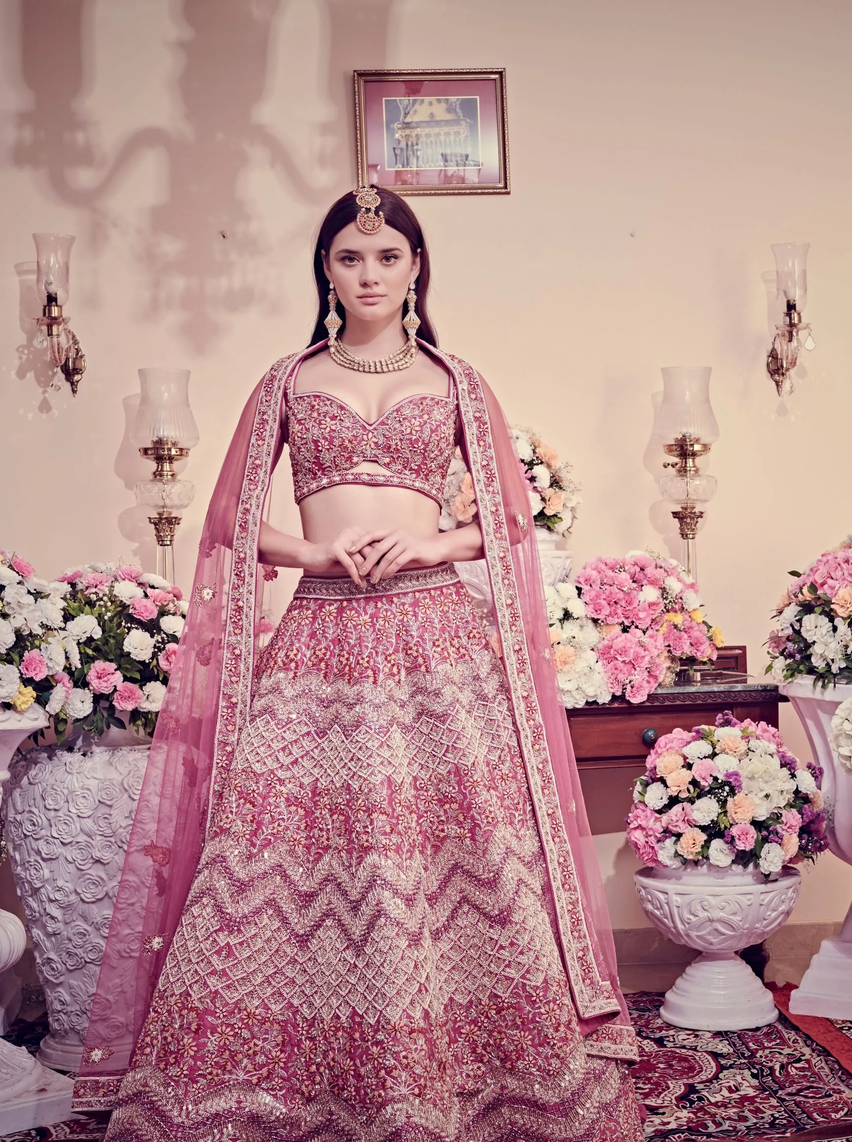 Mulberry Pink Bridal Lehenga