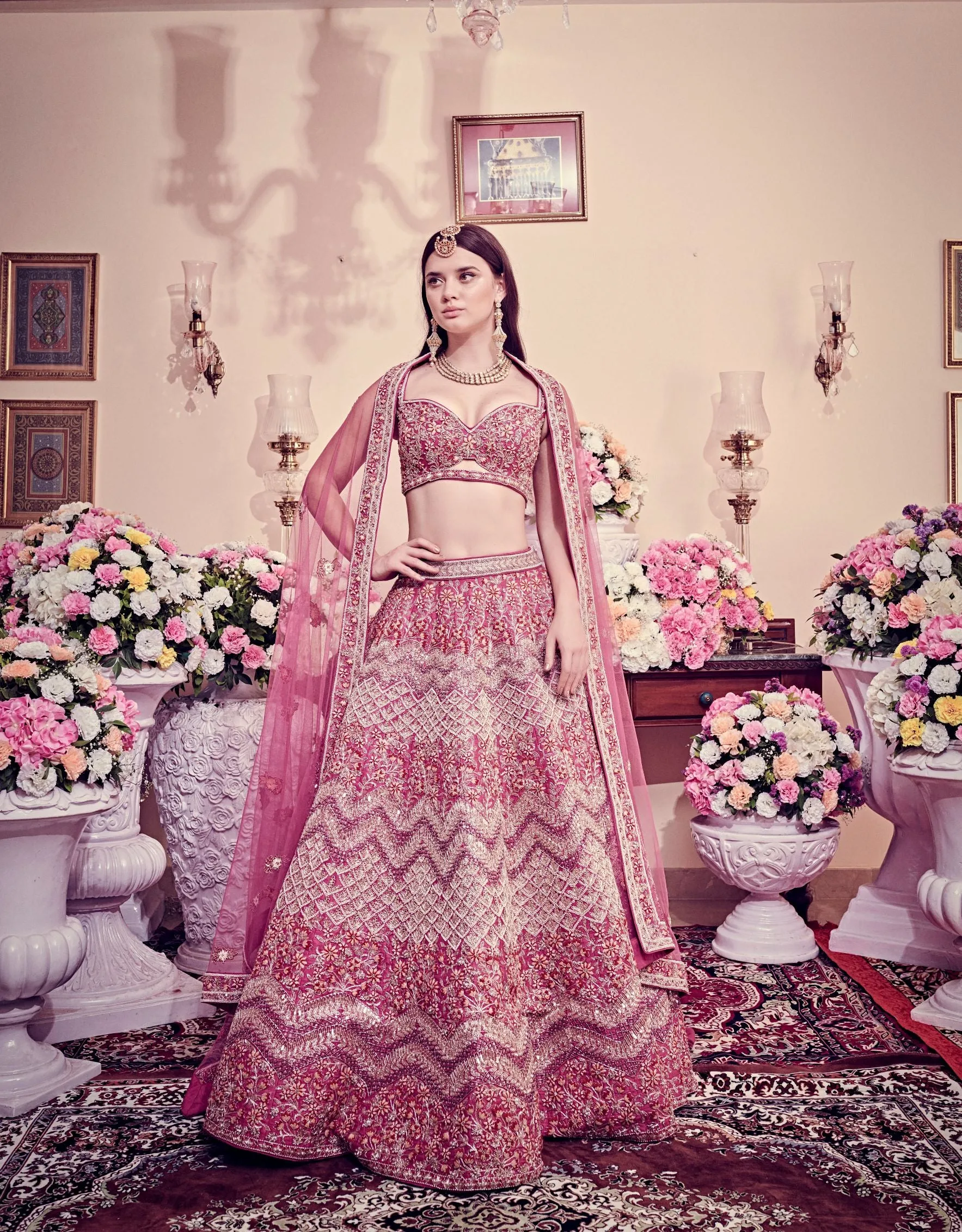 Mulberry Pink Bridal Lehenga