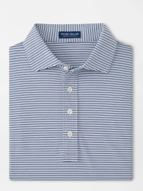 Peter Millar Alto Performance Jersey Polo in White/Navy