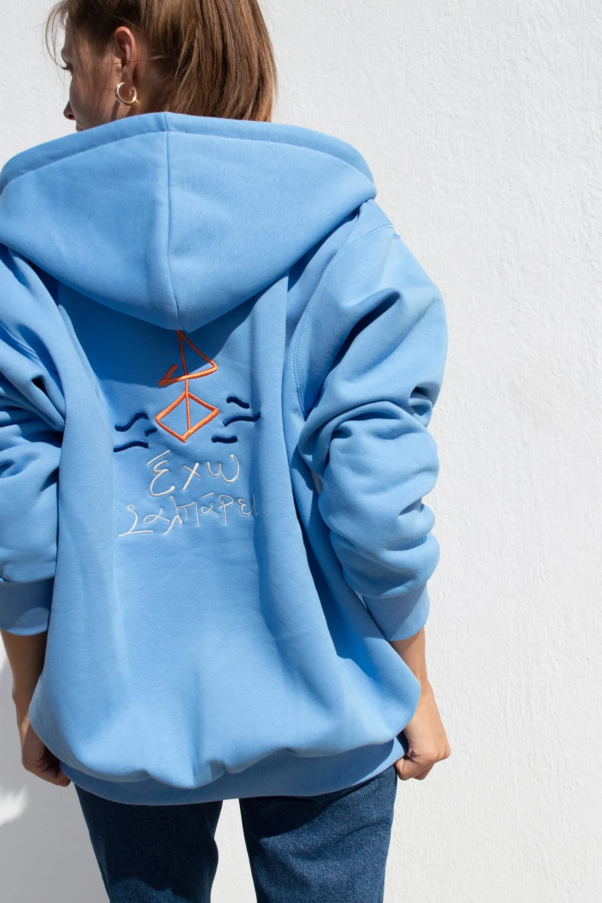 "Exo Salparei" Light Blue Hoodie 𝗢𝗻𝗲 𝗦𝗶𝘇𝗲