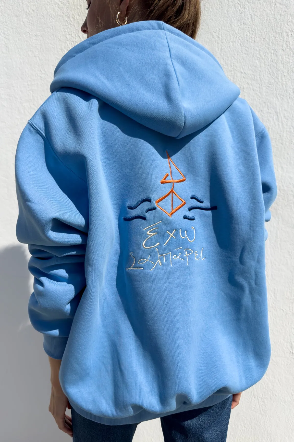 "Exo Salparei" Light Blue Hoodie 𝗢𝗻𝗲 𝗦𝗶𝘇𝗲