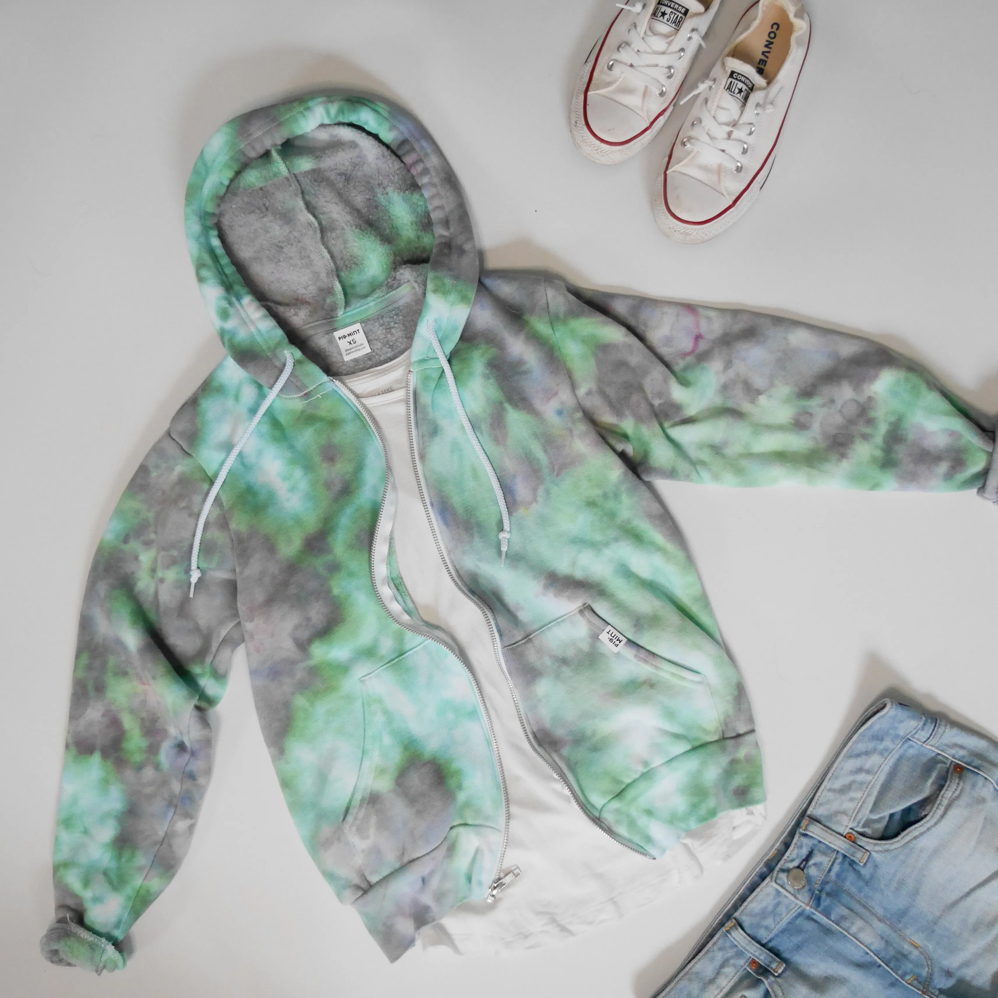 READY TO SHIP Adult Tie-Dye Zip-Up Hoodie Sweatshirt