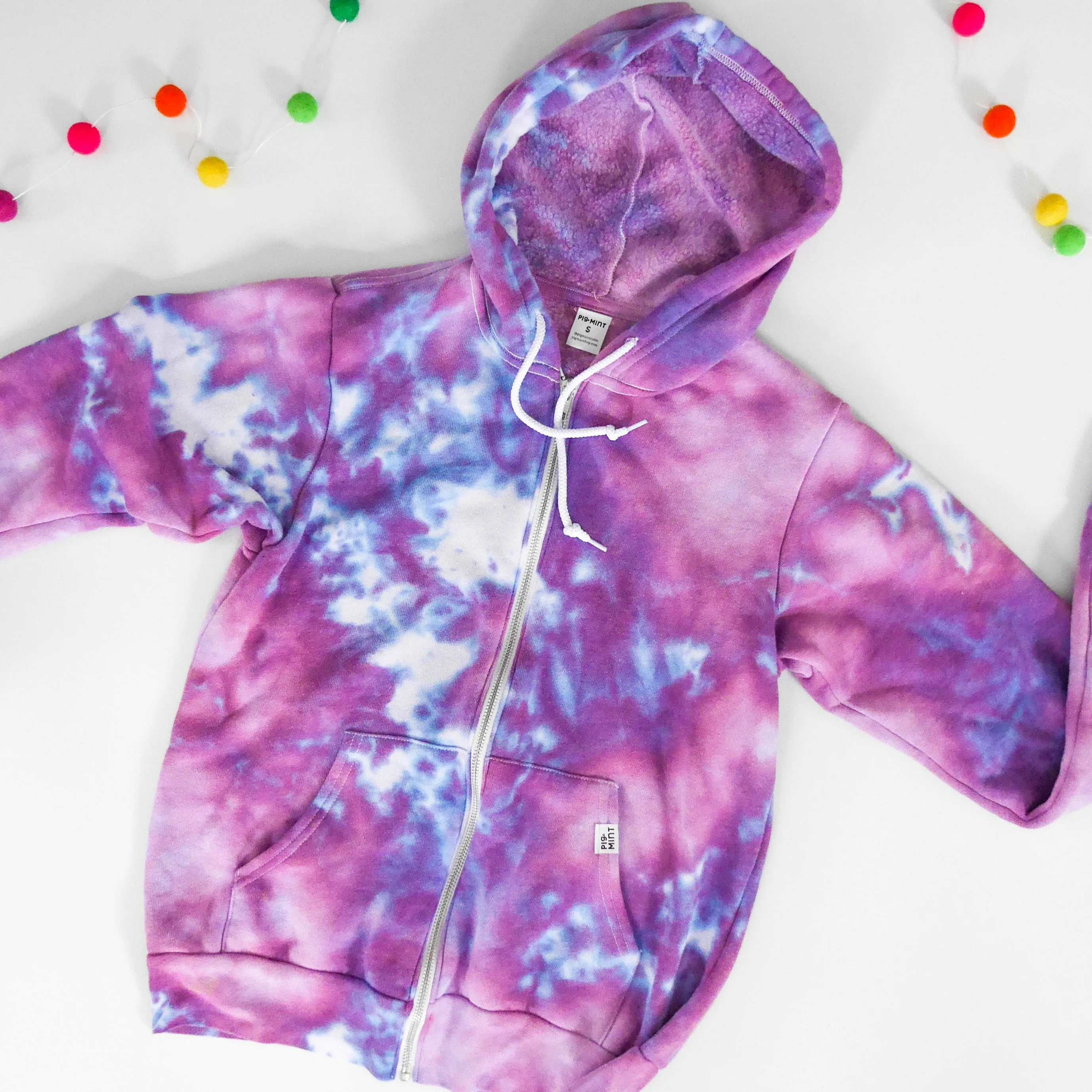 READY TO SHIP Adult Tie-Dye Zip-Up Hoodie Sweatshirt