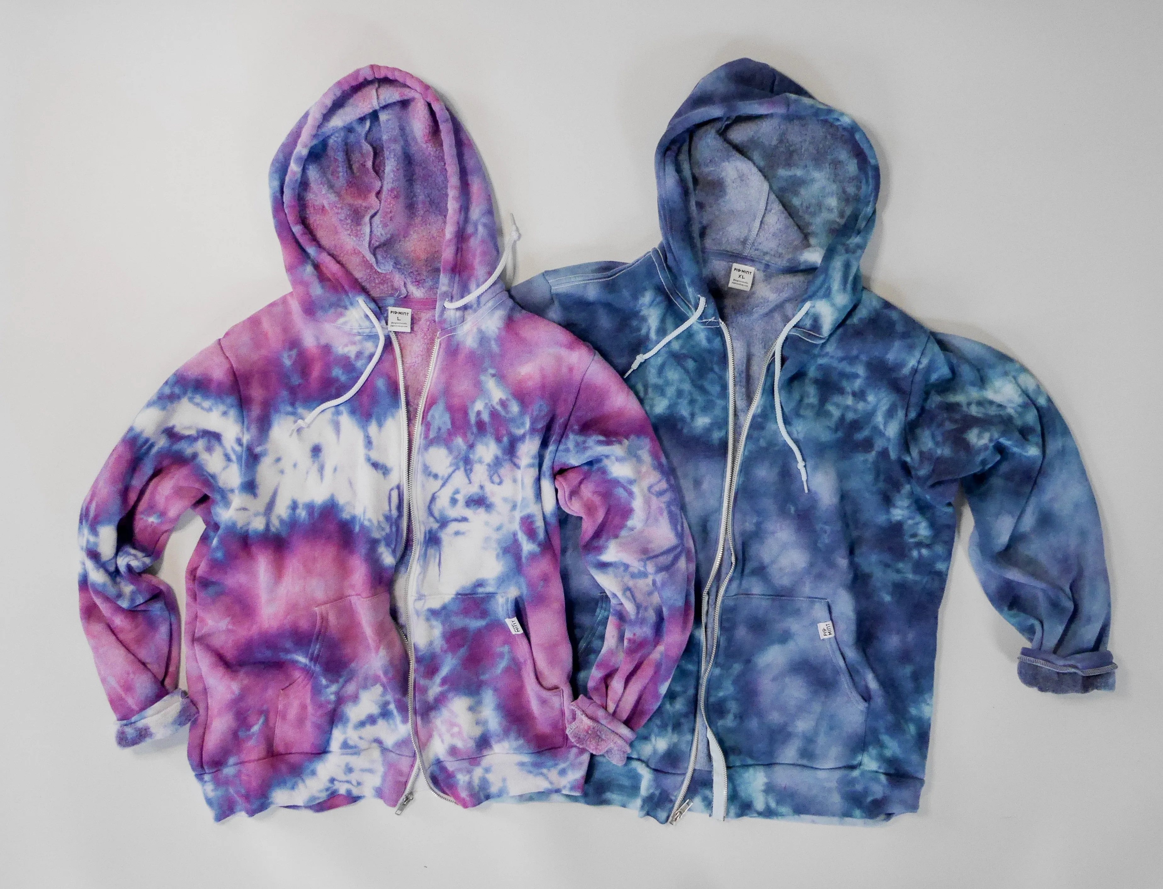 READY TO SHIP Adult Tie-Dye Zip-Up Hoodie Sweatshirt