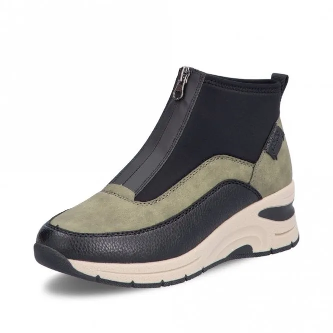 Rieker - N9362-54 - Khaki Zip Up Boot