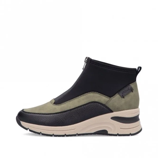Rieker - N9362-54 - Khaki Zip Up Boot