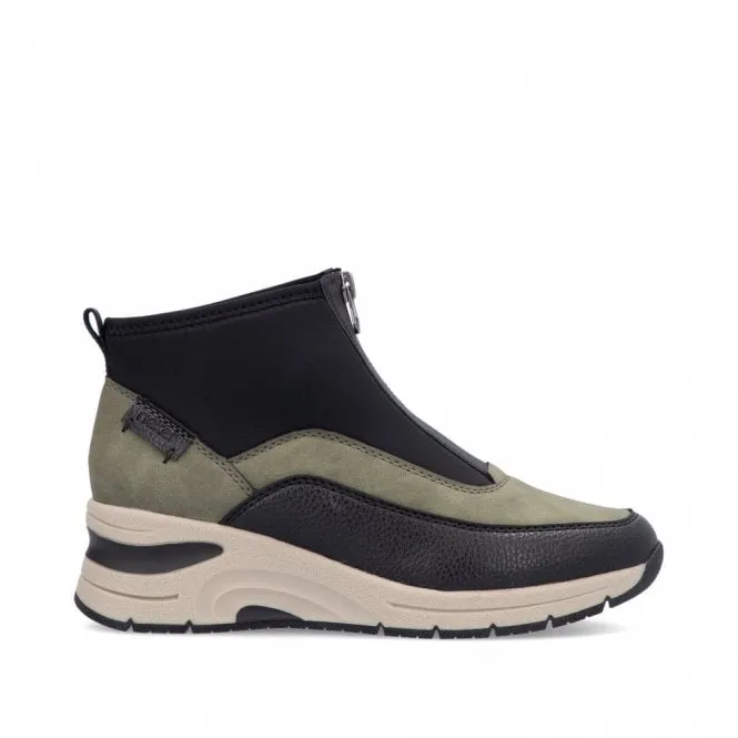 Rieker - N9362-54 - Khaki Zip Up Boot