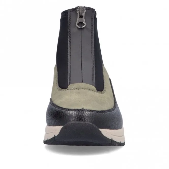 Rieker - N9362-54 - Khaki Zip Up Boot
